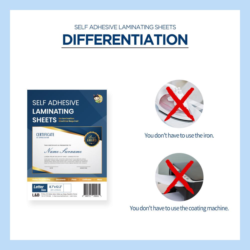 HASHI self laminating 20 sheets (8.5 x 11 Inch)